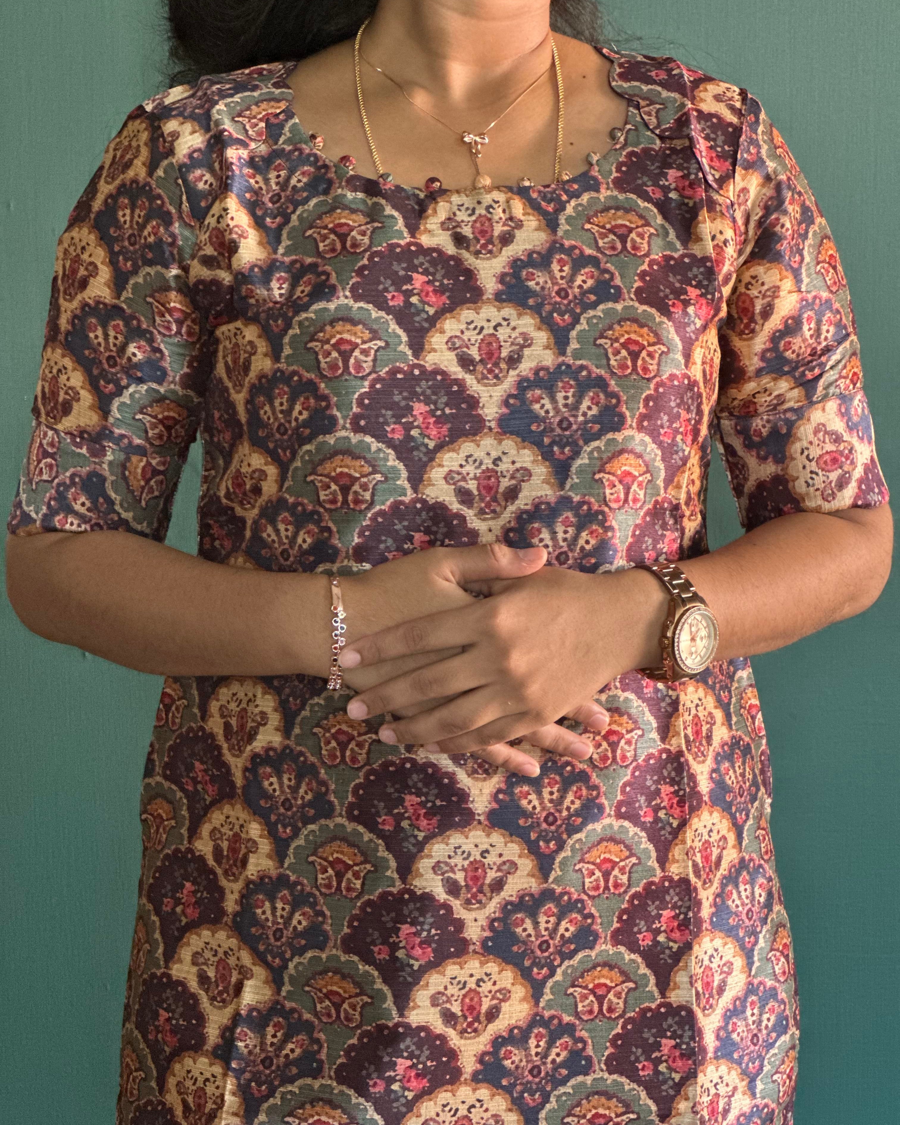 Multicolour Mulberry Silk Coord Set