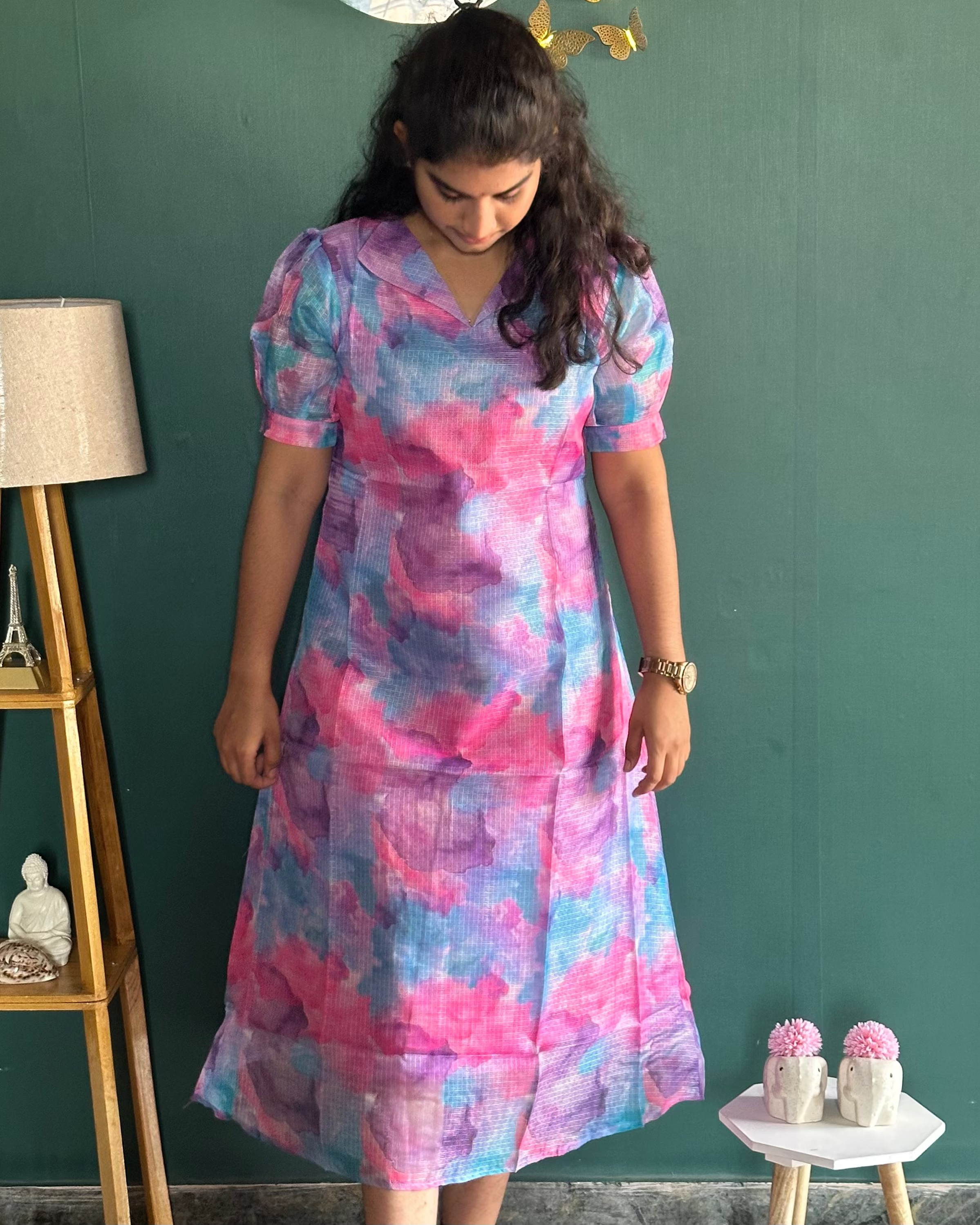 Tie And Dye Kota Checks Kurti