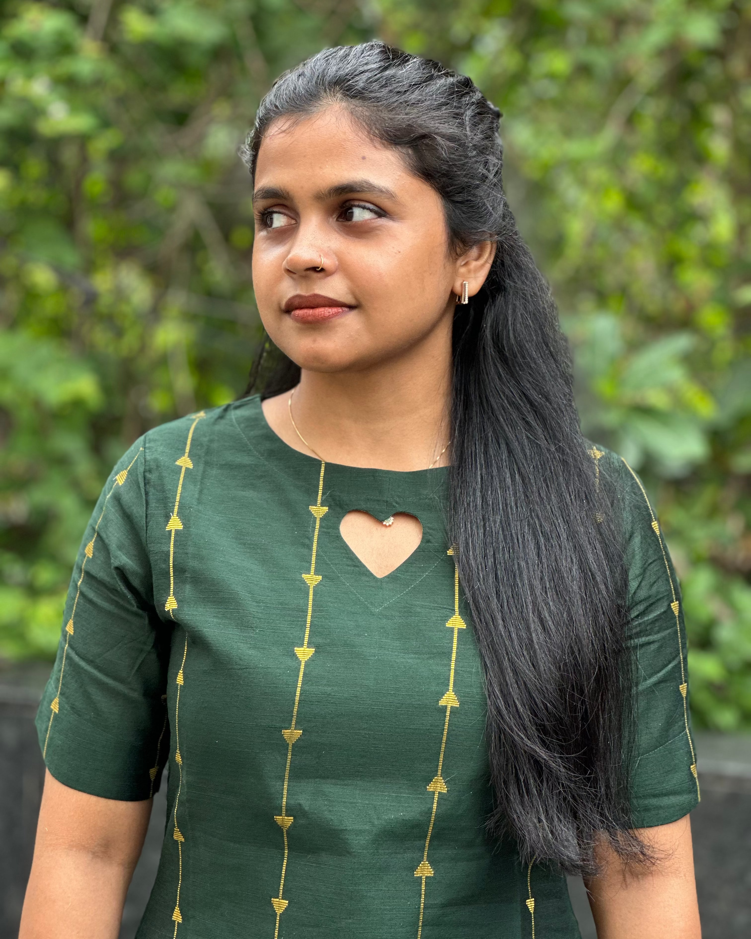 Green Raw Silk Coord Set