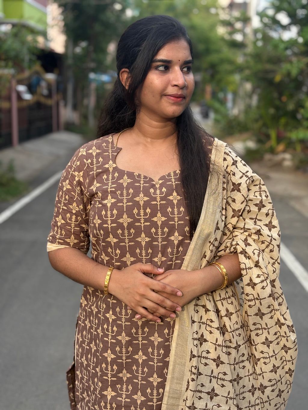 Printed Handloom Cotton Suit Set