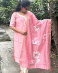 Buttersilk Suit Set With Digital Kota Jari Dupatta