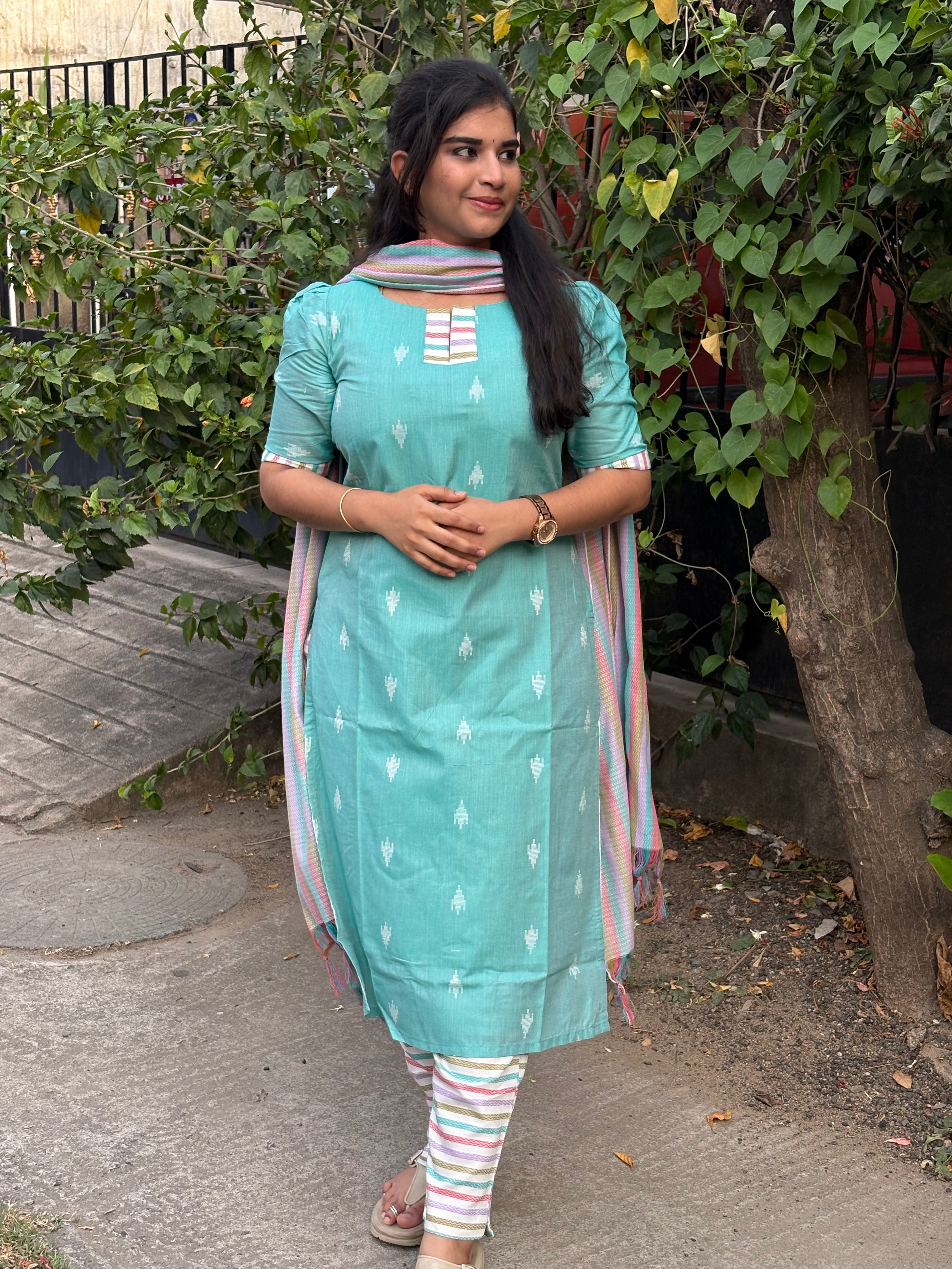 Multi Pastel Cotton Suit Set