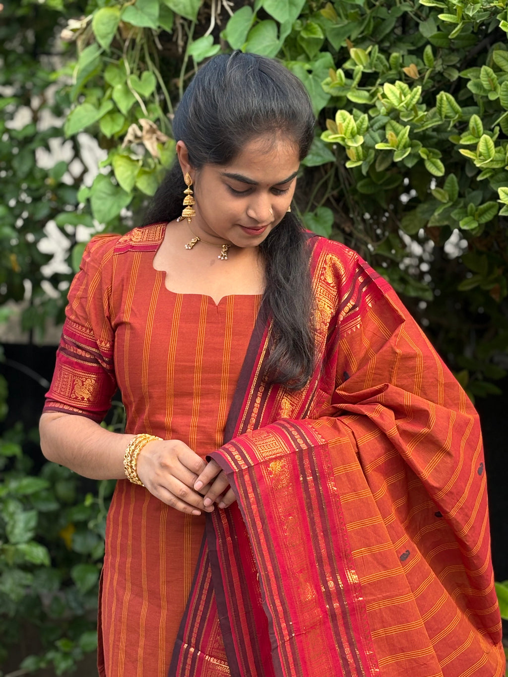 Kanchi Cotton Top and Dupatta Set