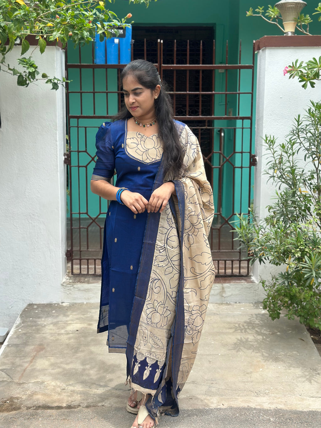 Handloom Narayanpet Top with Chennuri Silk Dupatta