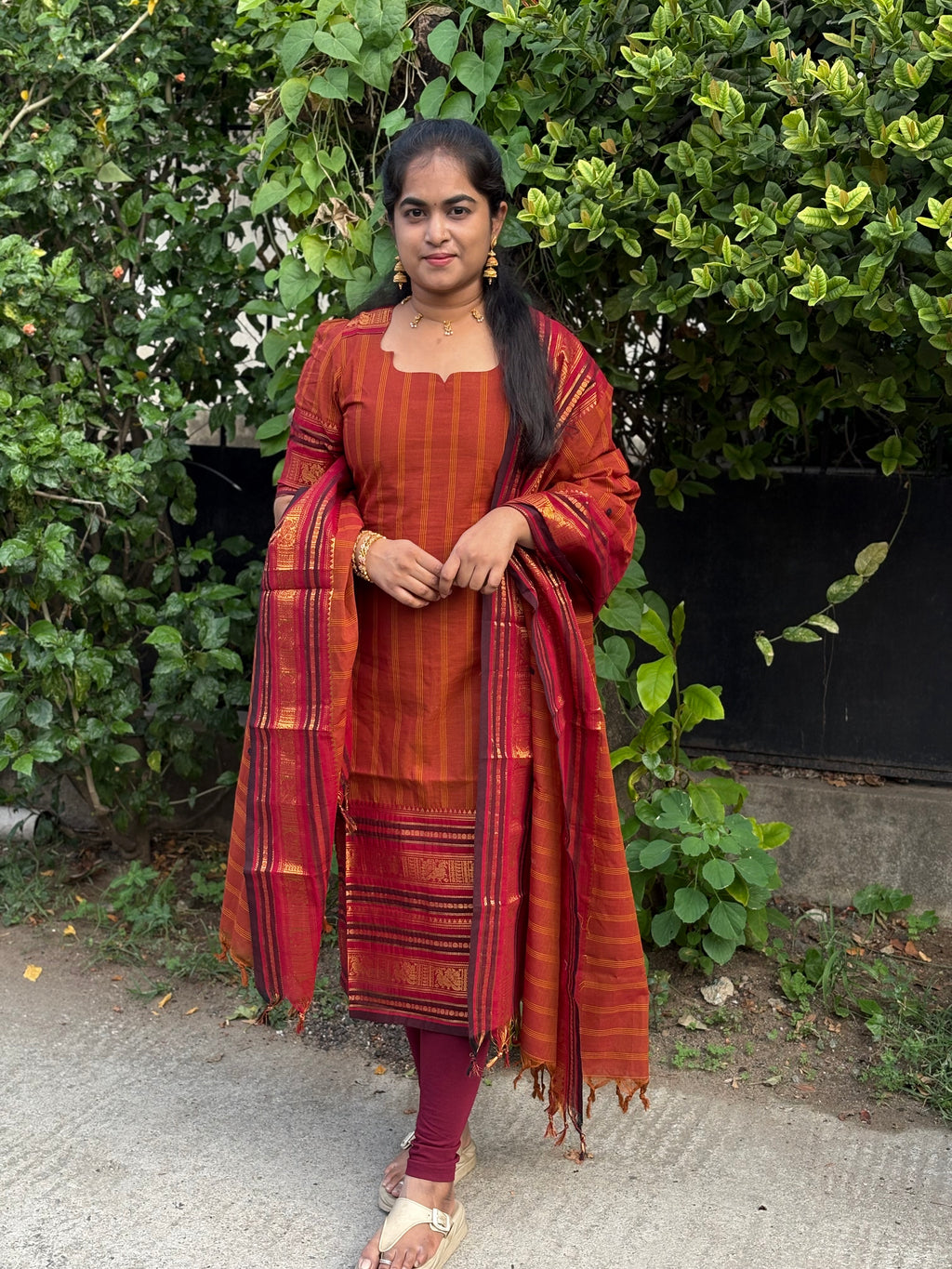 Kanchi Cotton Top and Dupatta Set