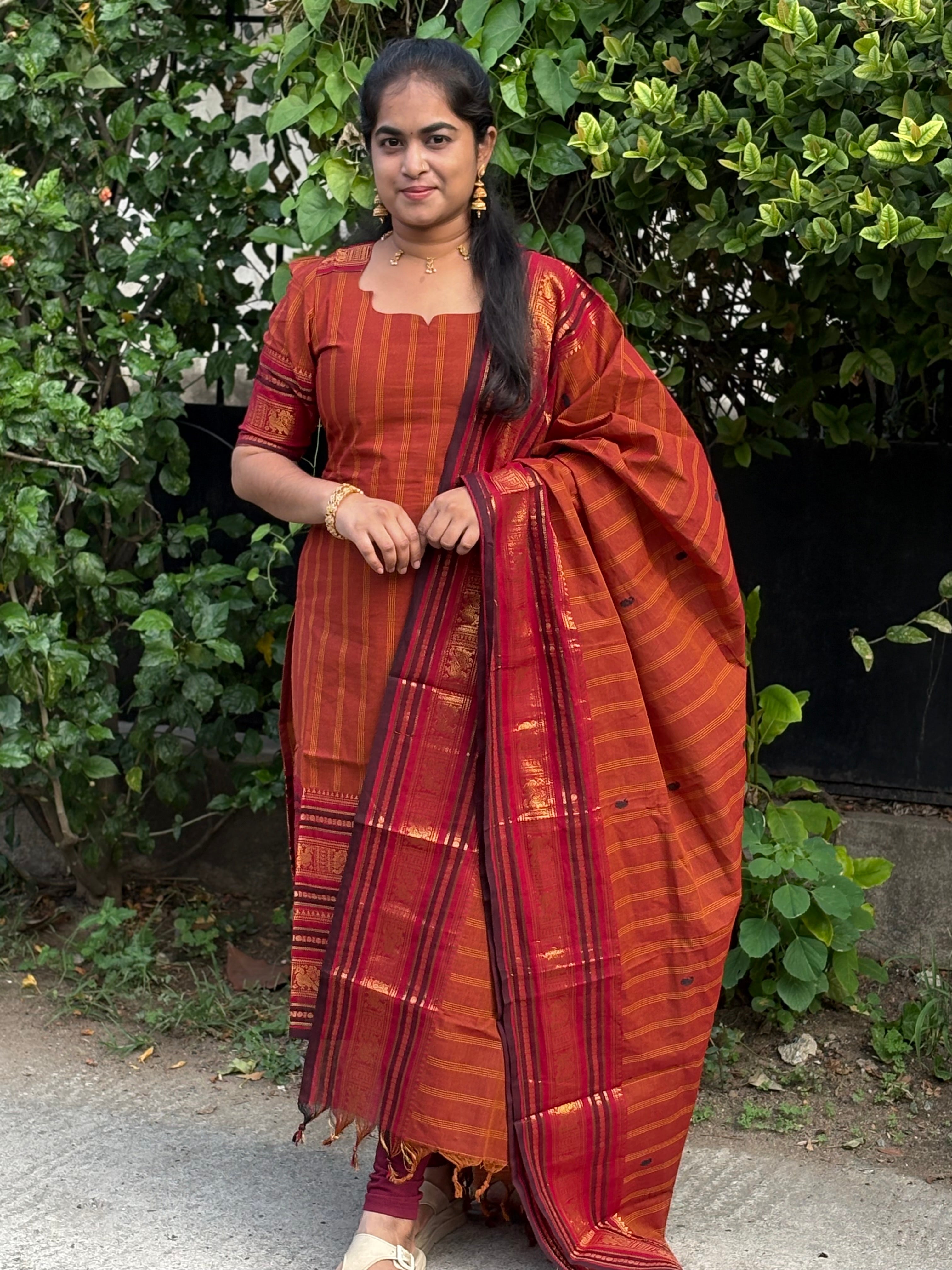 Kanchi Cotton Top and Dupatta Set
