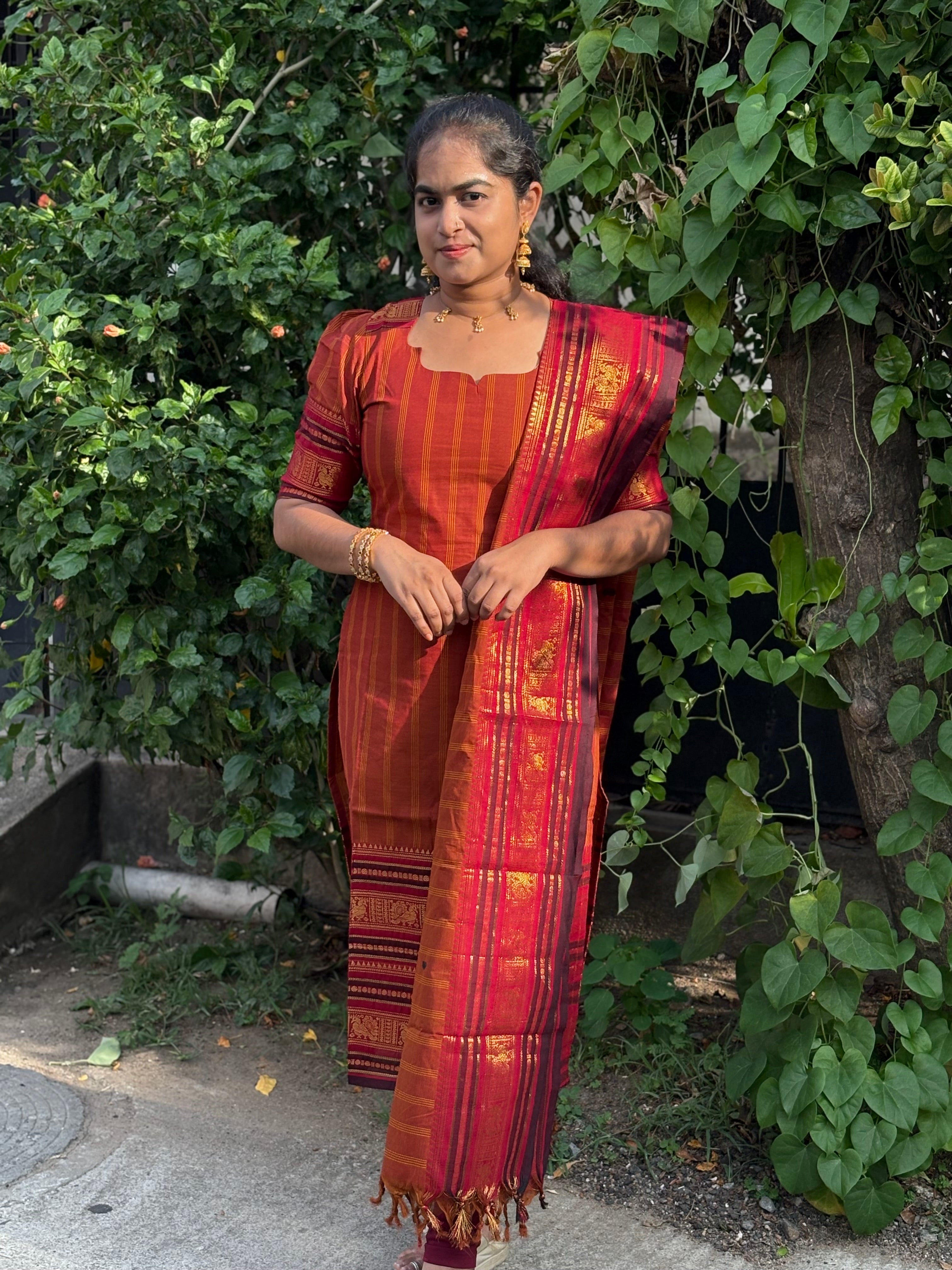 Kanchi Cotton Top and Dupatta Set