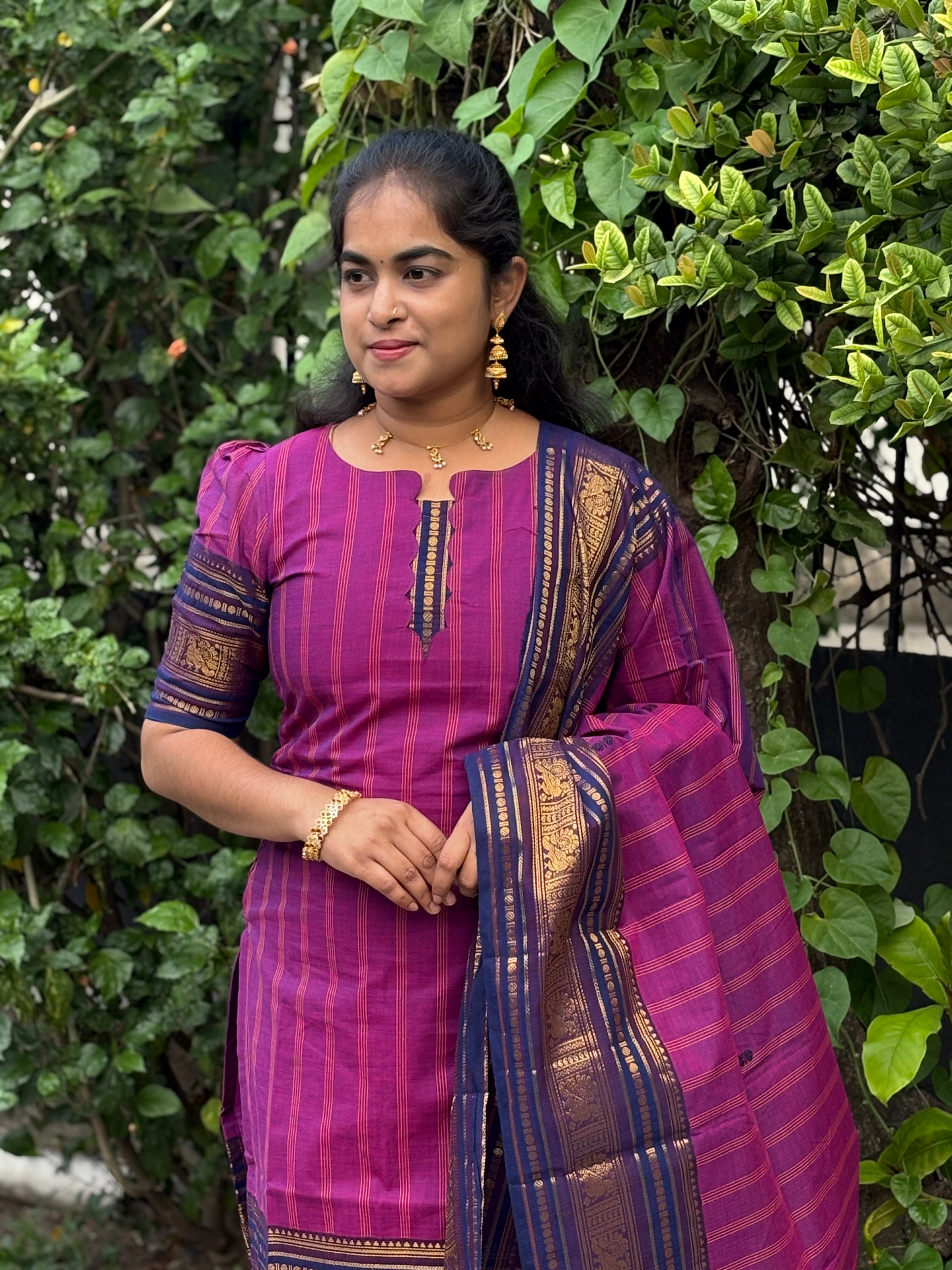 Kanchi Cotton Top and Dupatta Set