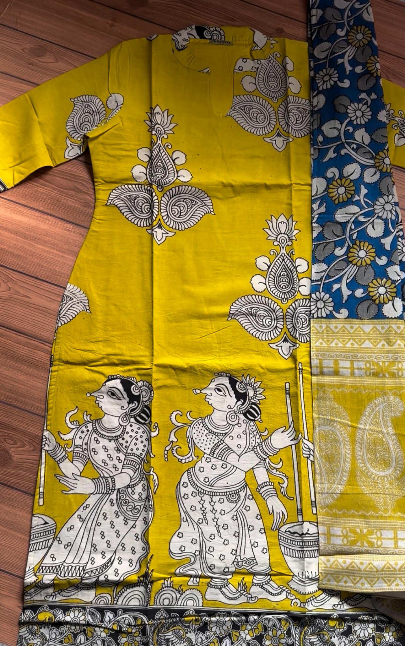 Cotton Kalamkari Top and Dupatta Set