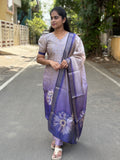Lavender Semi Tussar Silk Suit Set