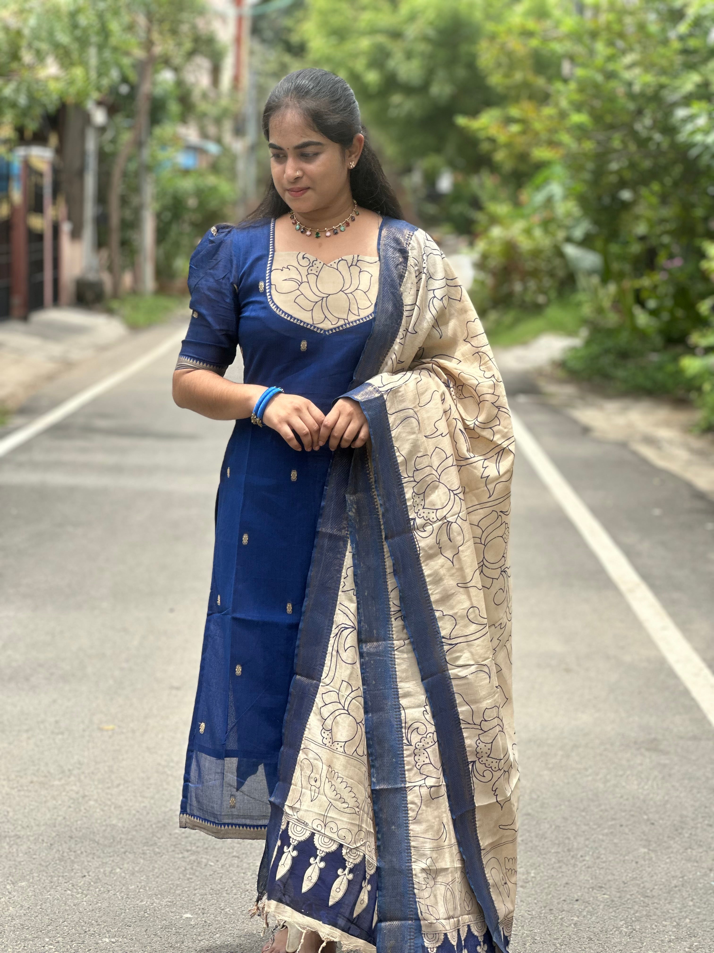 Handloom Narayanpet Top with Chennuri Silk Dupatta