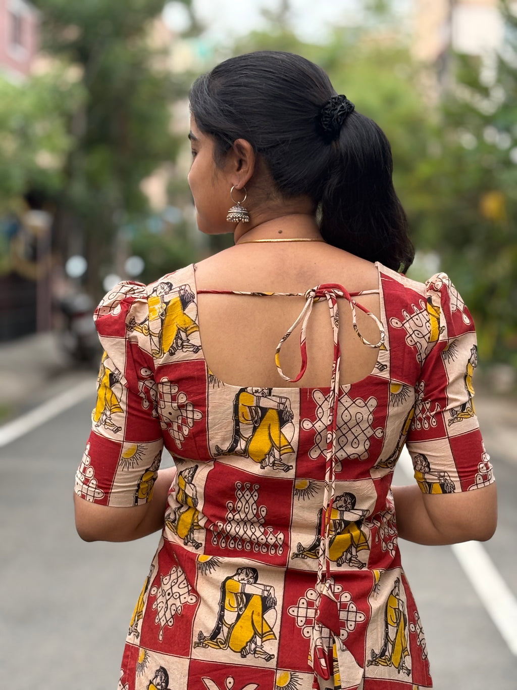 Bapu Bomma Kalamkari Cotton Kurti