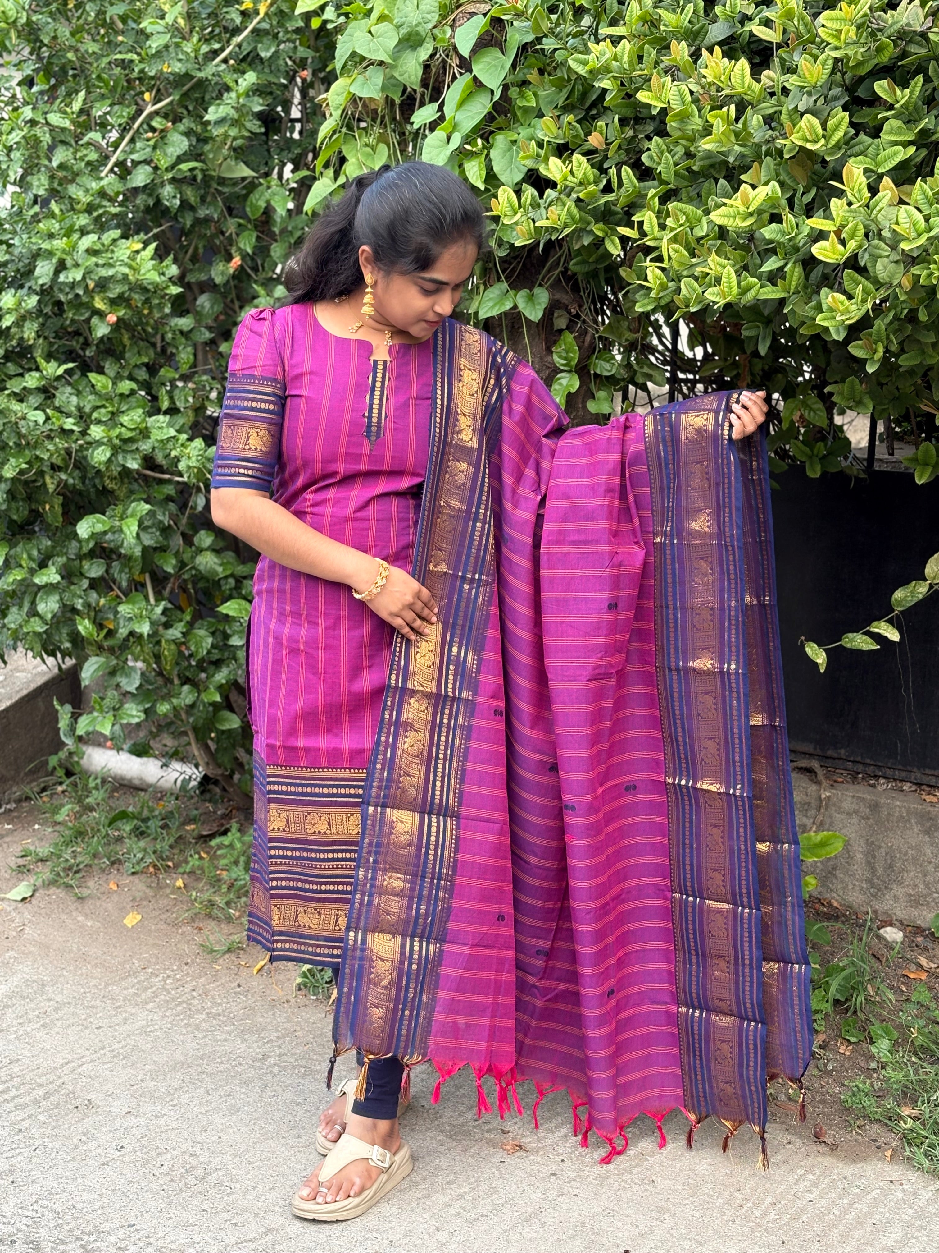 Kanchi Cotton Top and Dupatta Set