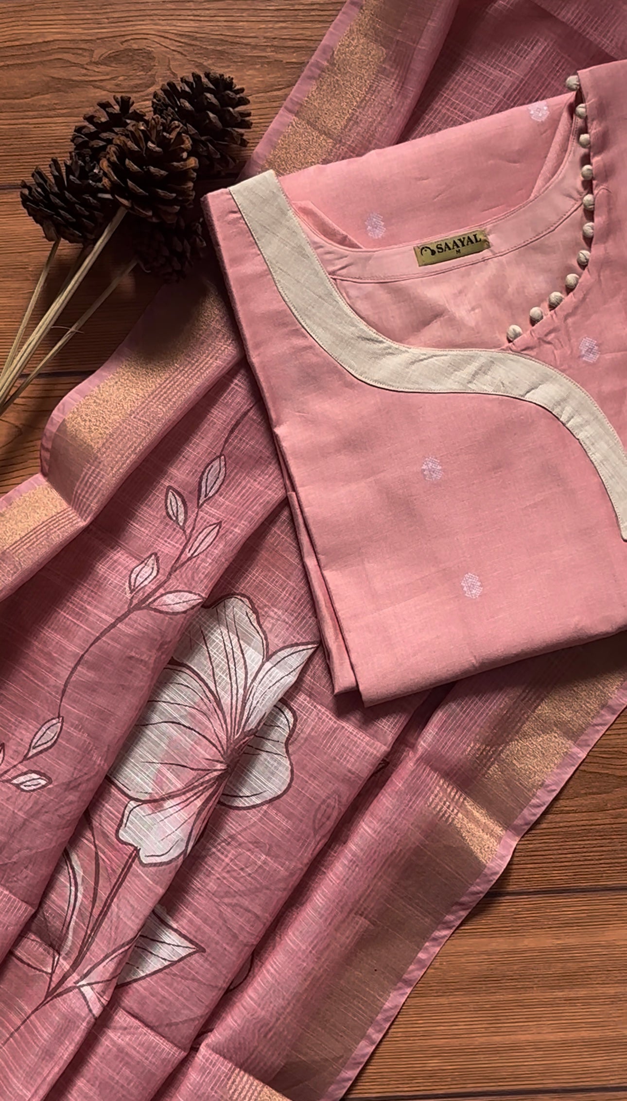 Buttersilk Suit Set With Digital Kota Jari Dupatta