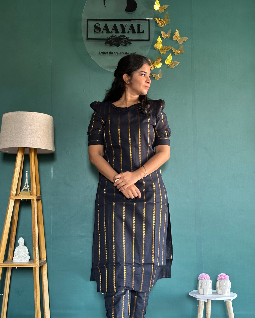 Black Veldhari Handloom Cotton Coord