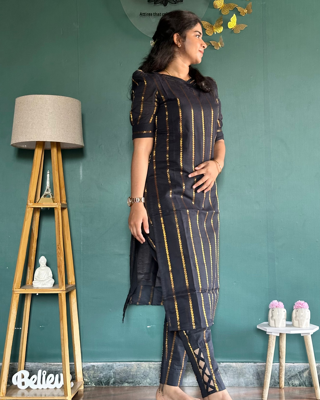 Black Veldhari Handloom Cotton Coord