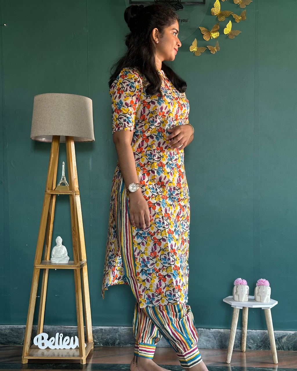 Multicolour Cotton Pattiyala Set