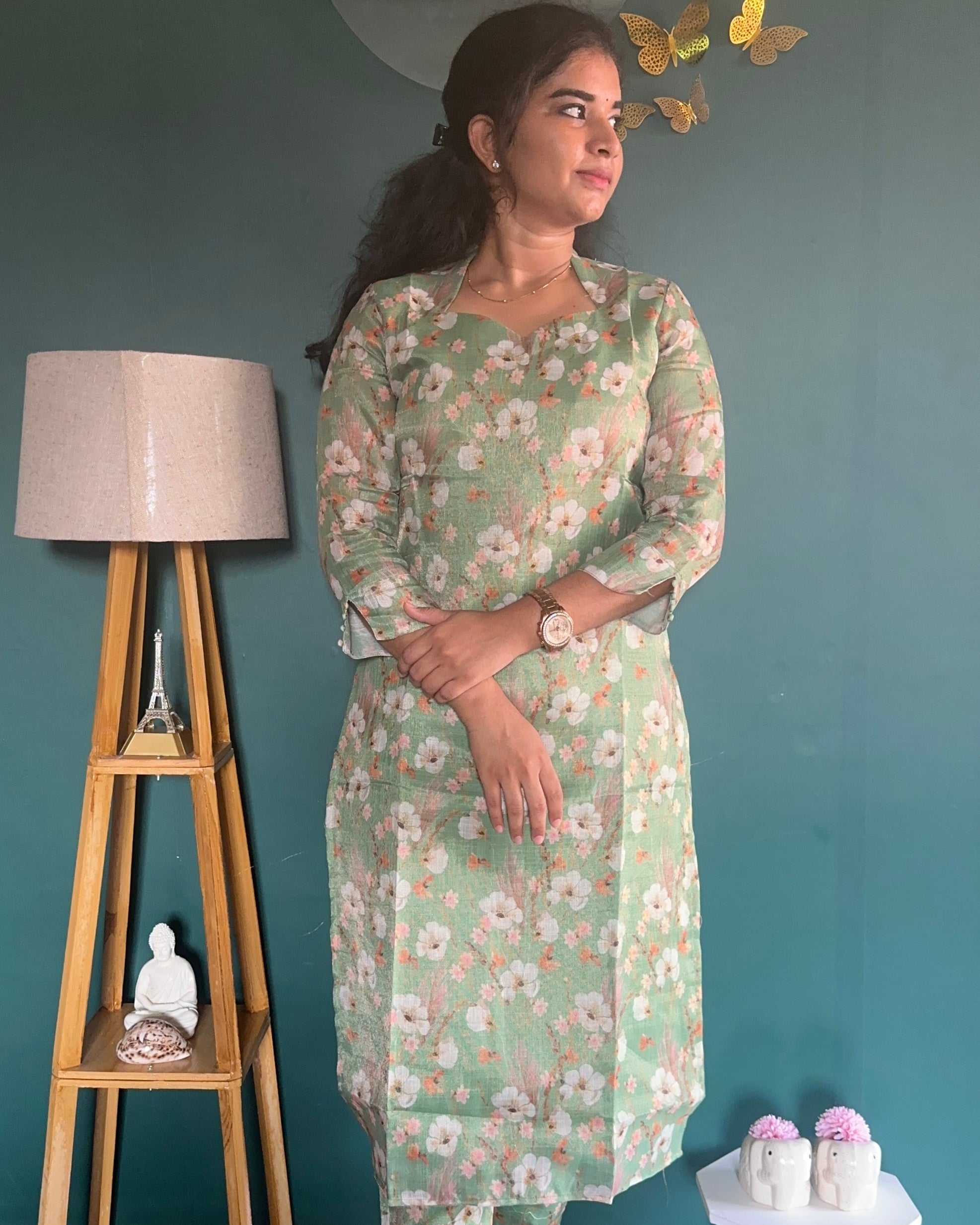 Pastel Green Linen Coord Set